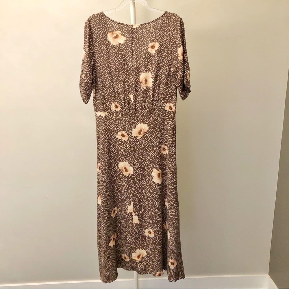 H&M Boho Feminine Cottagecore Tan Earthy Button Down Summer Festival Maxi Dress. - Picture 7 of 15